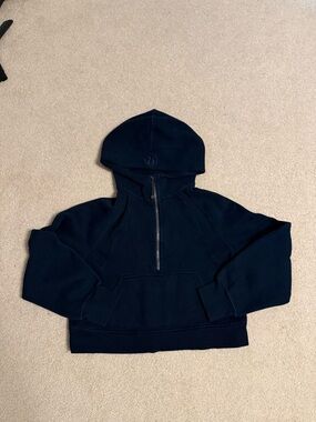 Lululemon Dark Navy Cropped Scuba Half Zip Hoodie